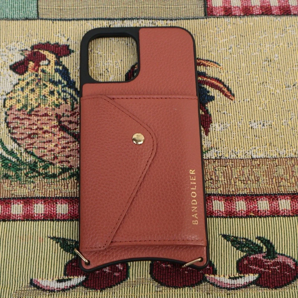 Bandolier Emma Crossbody iPhone 13 Pro Max Case Pebbled Leather Case Only